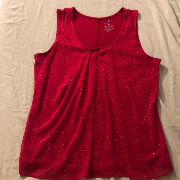 New York & Company Tops - 🔥New York &Co Red Tank with Gold Beads🔥